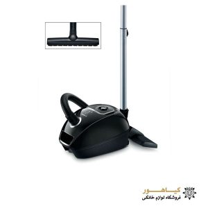 نمای زاویه‌ای از جاروبرقی بوش مدل BGL42230 با لوله و سری کف‌پوش.