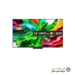 نمای جلویی تلویزیون LG 86QNED86A6A با طراحی باریک و نمایشگر رنگارنگ.