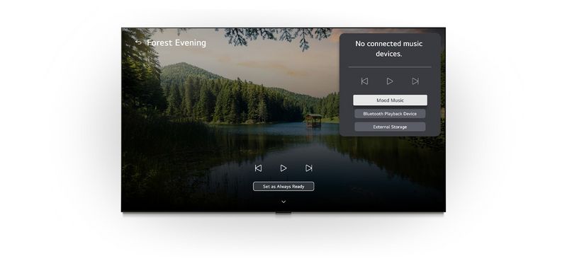 BGM با Music Lounge به شما کمک می‌کند تا فضای مناسب را تنظیم کنید در LG OLED55C66LA
