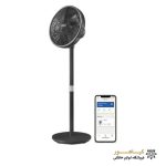 پنکه ایستاده فیلیپس مدل CX3550/01 با نمایش اپلیکیشن موبایل در کنار آن.